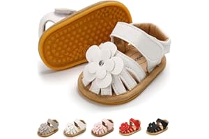 Babelvit Infant Baby Girl Boy Sandals Comfort Premium Summer Outdoor Casual Beach Shoes with Flower Bowknot Anti Slip Rubber Sole Newborn Toddler Prewalker First Walking Shoes