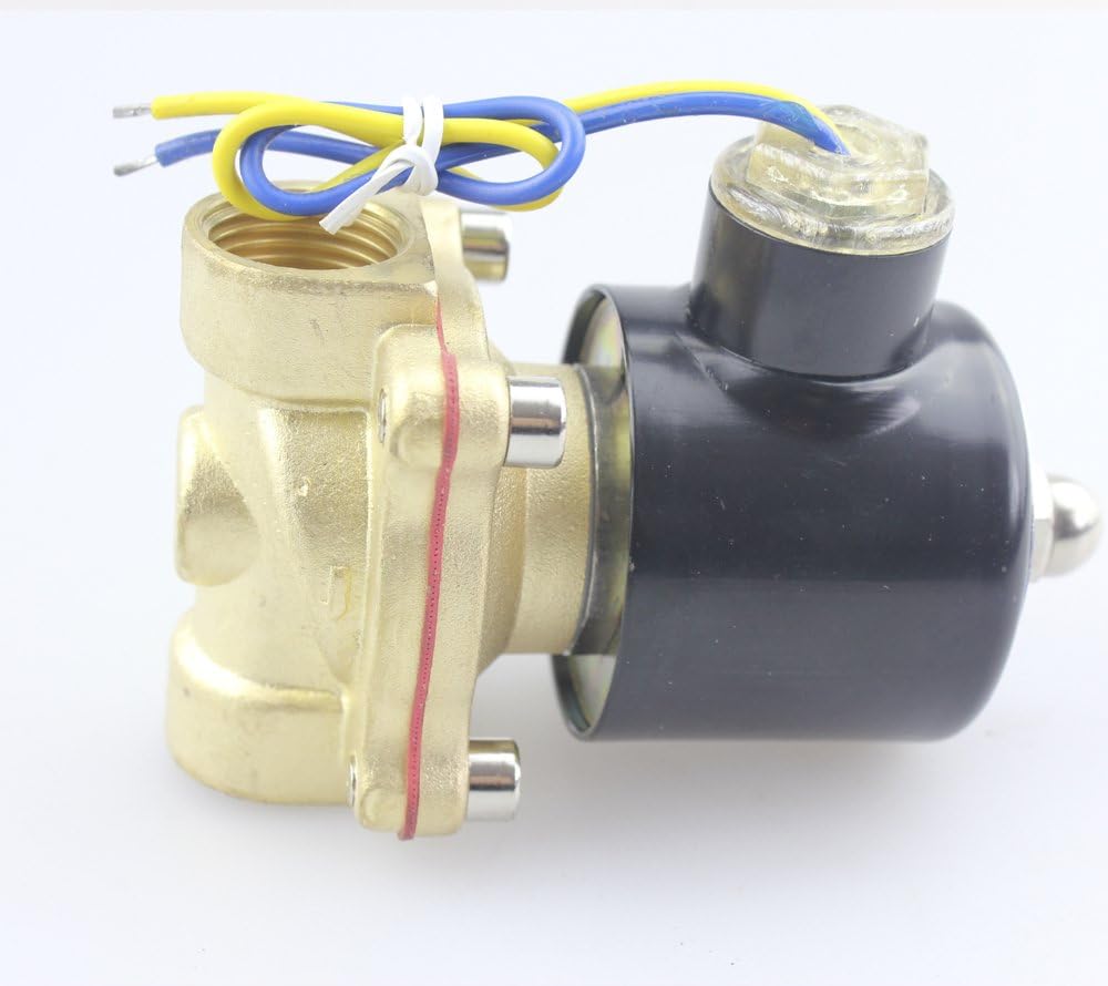 AKENT AC110V 3/4" Electric Solenoid Valve NPT, Brass, Normally Closed for air water oil (3/4")
