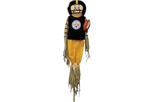 Sporticulture NFL Pittsburgh Steelers Scarecrow With Stake Pole & Complete Football Uniform Set - 60" x 12" x 3.5" Outdoor Sports Decoration Perfect For A Front Yard, Garden, Or Tailgating