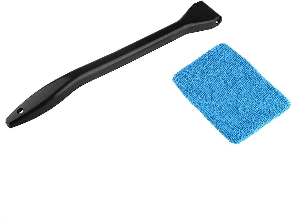 Microfiber Car Windshield Easy Cleaner Detachable Handle Brush Cleaning Tool Carbrush Pads Washer Towel Car Interior Windshield Wipers(Light Blue)