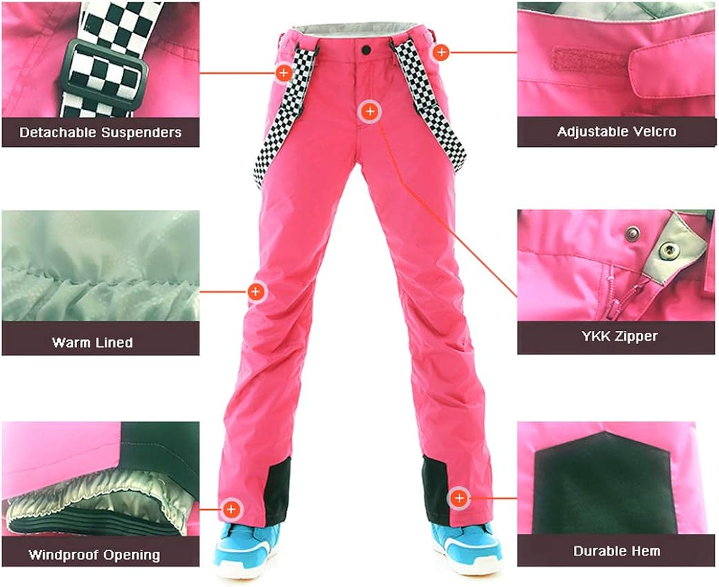 Women's Ski Jackets and Pants Set Windproof Waterproof Snowsuit: Clothing