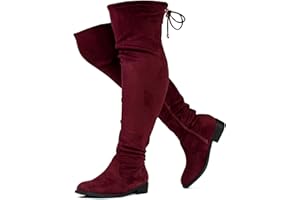 RF ROOM OF FASHION Women's Stretchy Over The Knee Low Heel Boots (Wide Calf Wide Width)