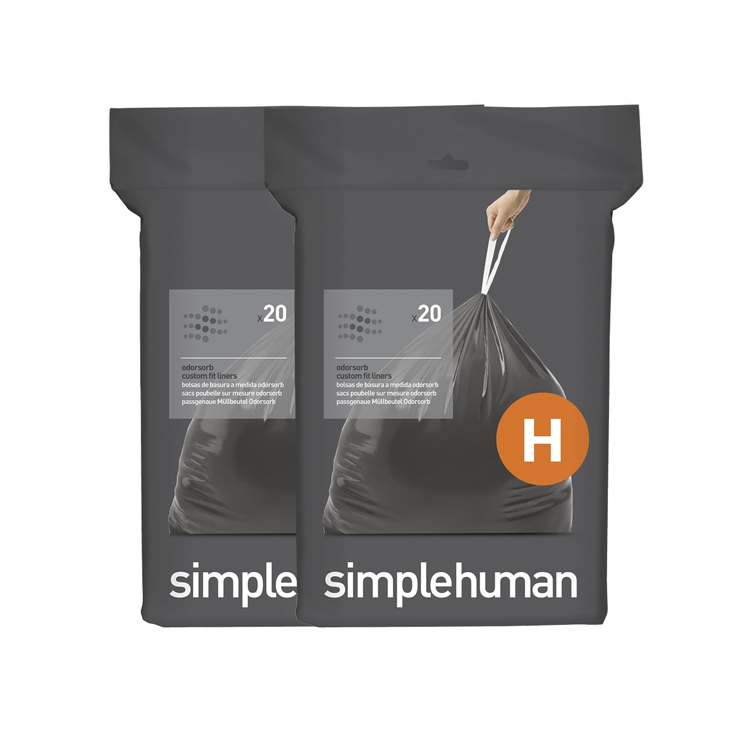 simplehuman Code H 40 Count, Genuine Odorsorb