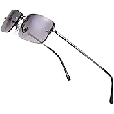 The Fresh Minimalist Small Rectangular Sunglasses Clear Eyewear Spring Hinge - Gift Box Package (205-Gun grey, Gradient Grey, 51)