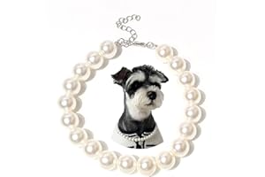 Qiansail Dog Pearl Necklaces, Candy Color Necklace Adorable Pearl Collar Chihuahua York Clothing Dress Cute Fashion Pet Supplies for Puppy Kitten (White, S)