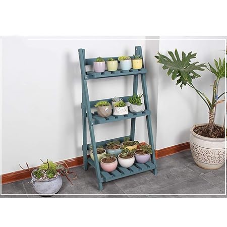 YXWa Puesto de Plantas Soporte de Flores Piso de Madera Cubierta ...