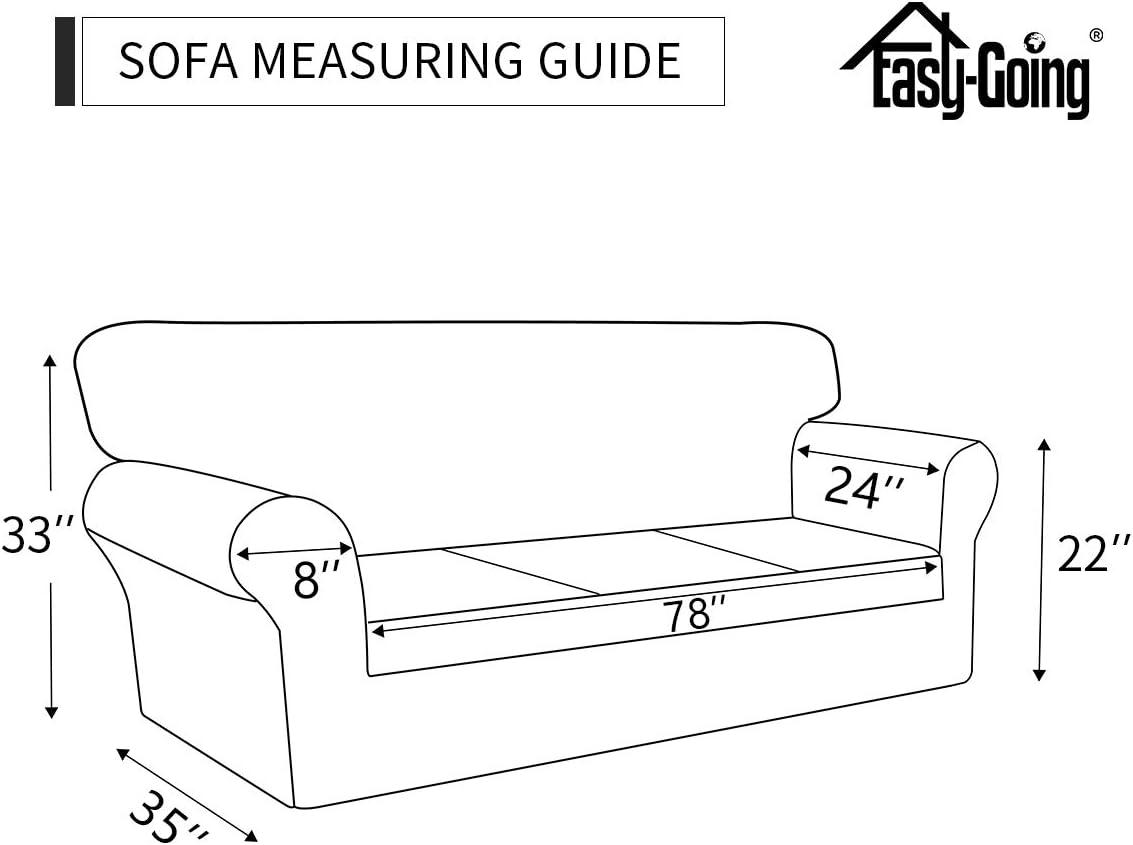 Easy-Going 2 Pieces Microfiber Stretch Sofa Slipcover – Spandex Soft Fitted Sofa Couch Cover, Washable Furniture Protector with Elastic Bottom for Kids,Pet (Oversized Sofa, Light Gray): Kitchen & Dining