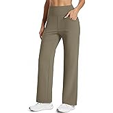 MAGCOMSEN Women's Fleece Lined Pants with Pockets Wide Leg High Waisted Work Pants Winter Thermal Casual Yoga Sweatpants