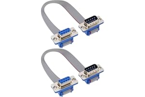 Micro Traders 2Pcs 9Pin Joystick and Mouse Port Extension Cable Retro Gaming Adapter for Classic Systems Compatible with Atar