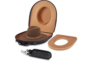 MOSLA Hat Box for Travel-Crush Proof Hat Travel Case for Cowboy Hats Holder Storage Box Organizer Cap Carrier Brown H04