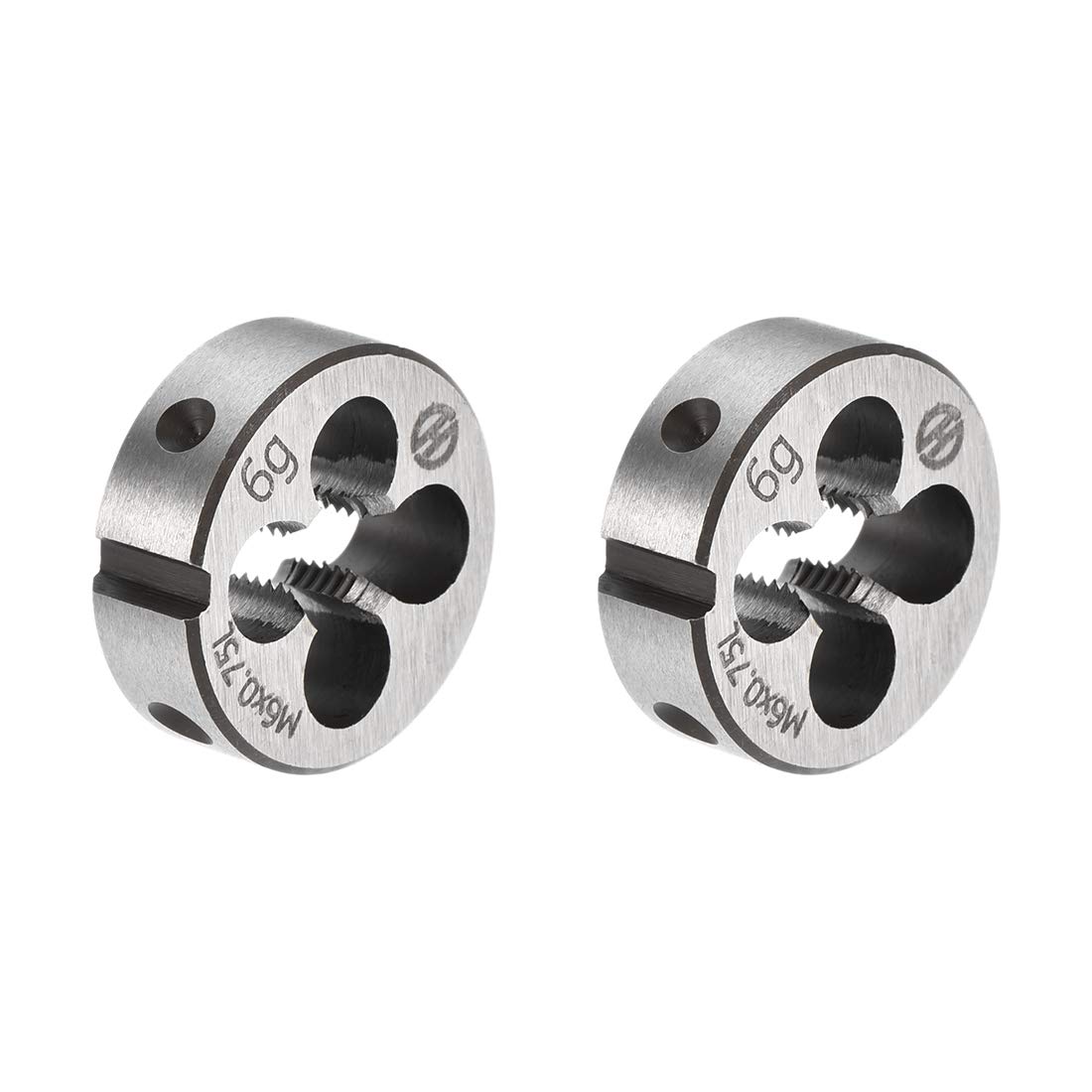 sourcing map M6 X 0.75 Metric Round Die, Machine Thread Left Hand Threading Die, Alloy Tool Steel Screw Thread Cutting Die, 2pcs