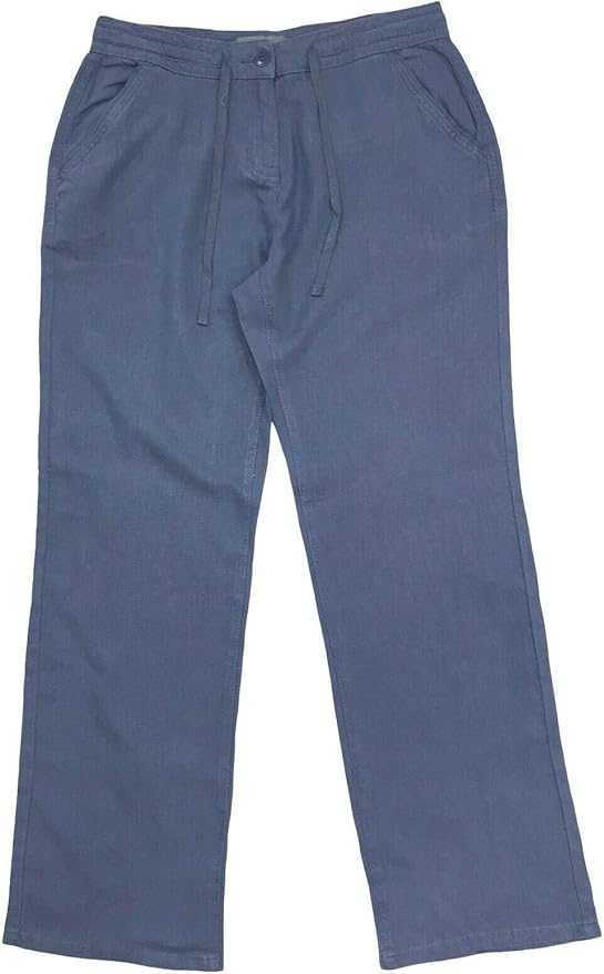 Ladies Linen Trousers Womens Summer Full Length Pants Bottoms Size UK 10 up to 26 Amazon.co