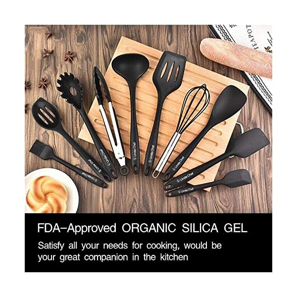Kitchen-Utensil-Set-12-Cooking-Utensils-Set-Colorful-Silicone-Kitchen-Utensils-Nonstick-Cookware-with-Spatula-Set-Kitchen-Tools-Kitchen-Gadgets-with-Utensil-Crock-by-Umite-Chef-Black 12 PCS Silicone Kitchen Cooking Utensil Set, Heat Resistan BPA-Free Kitchen Utensils, Umite Chef Nonstick Cookware with…