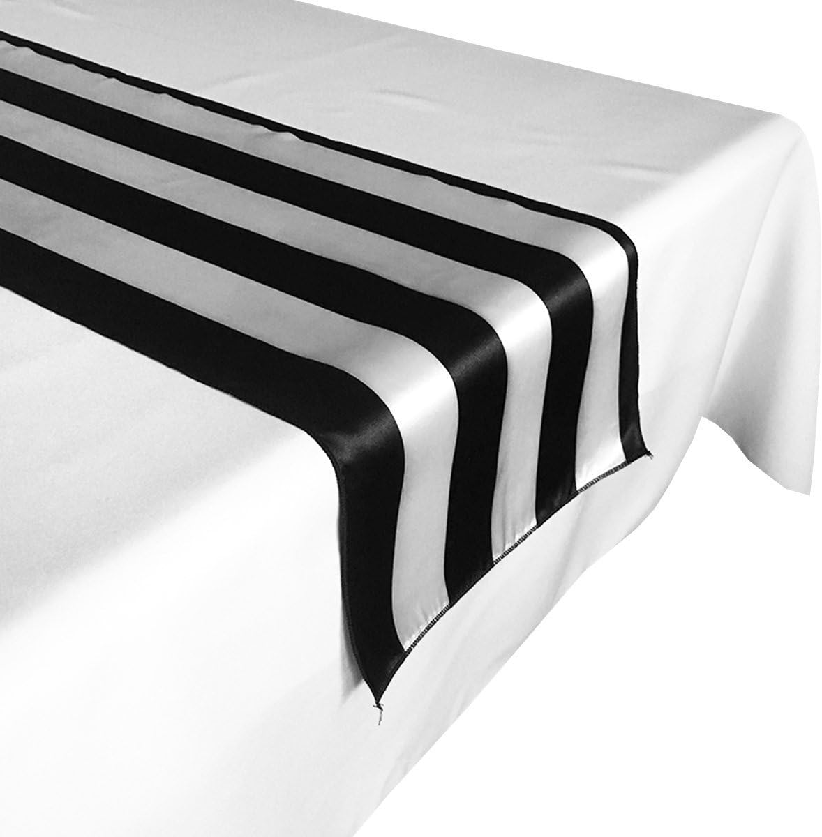 Best black white stripe table runner