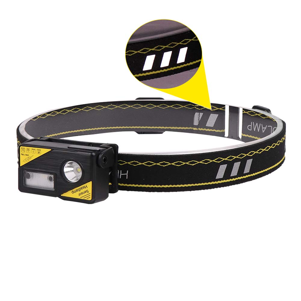 WESLITE LED Head Torch with Red White Light, 500 Lumens Running Head Torches LED Super Bright Cap Clip Light LED Headlamp Motion Sensor Outdoor Small Headlight for Camping Fishing Hiking