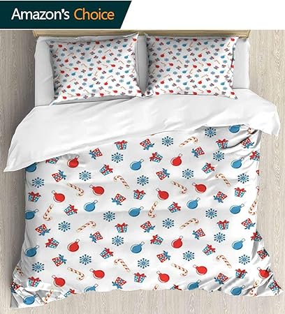 Amazon Com Christmas 3 Pcs King Size Comforter Set Snowflakes