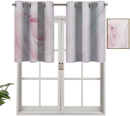 Hiiiman Cortinas opacas con ojales, color rosa con enfoque suave, aroma
