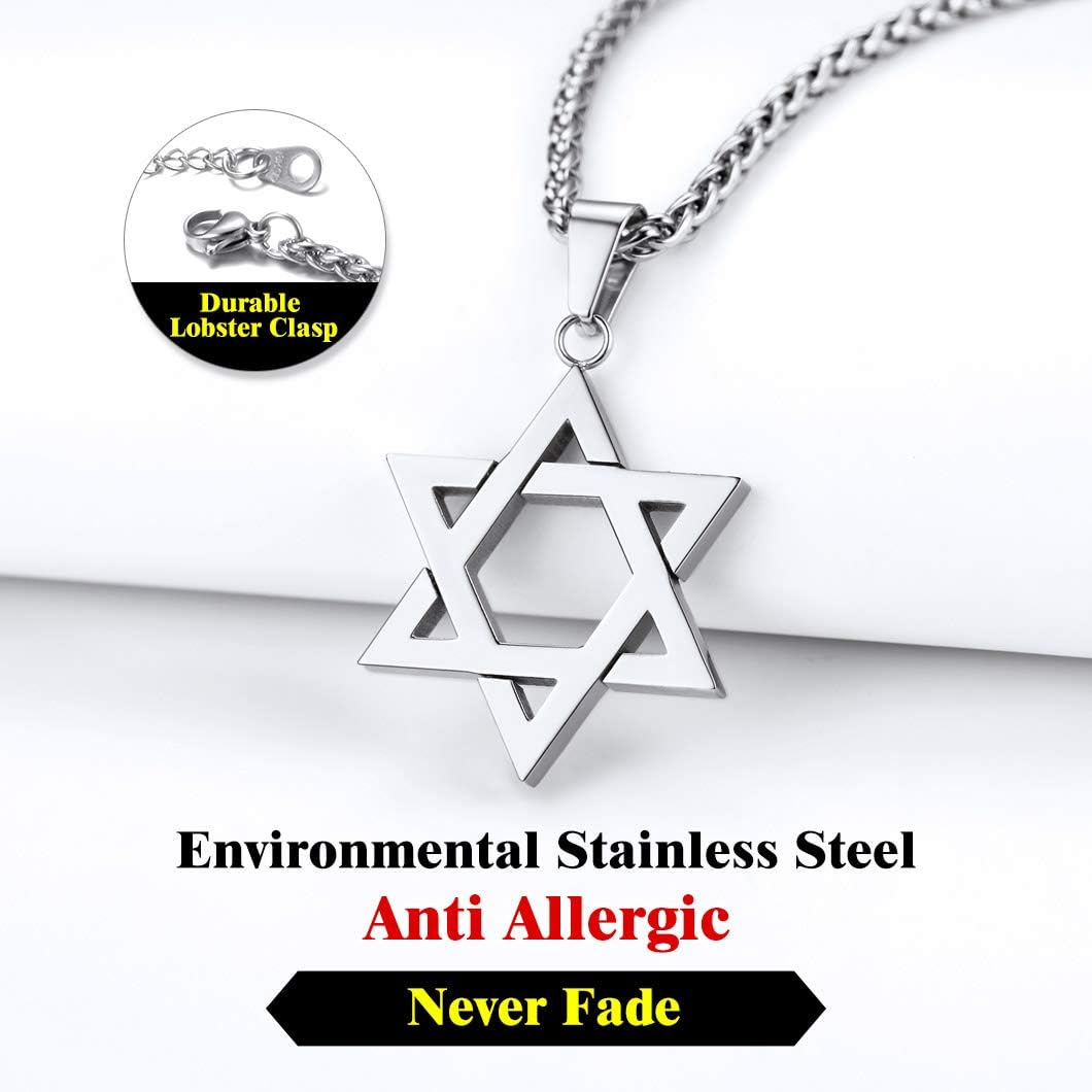 Richsteel Mens Pendants Star of David Pendant Necklace Men Stainless Steel Jewish Gifts Jewellery for Women - Image 4