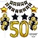 Gold 50th Birthday Decorations Kit – Large, Pack of 26 | Black and Gold 50th Birthday Banner with Mylar Star Balloons | 50 Birthday Balloon Set For 50 Year Old Birthday Decorations Party Supplies