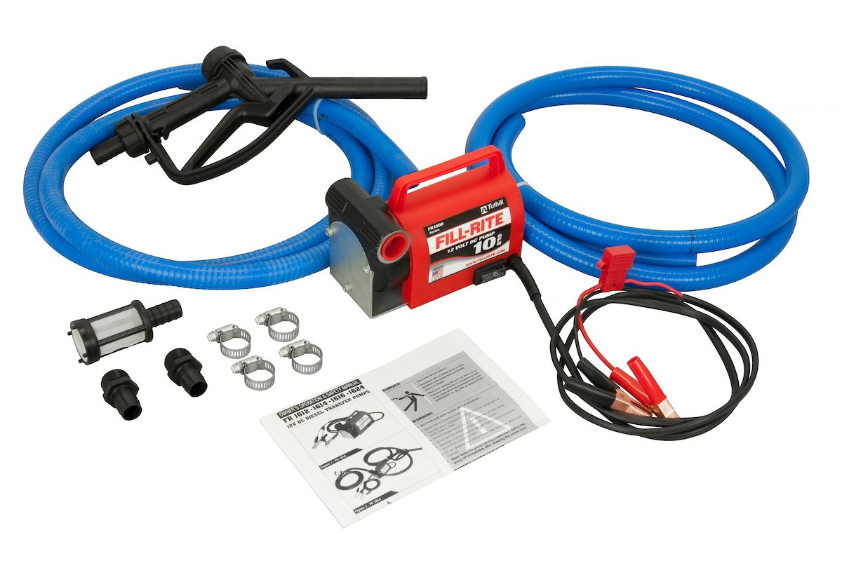 Fill-Rite FR1614 Diesel Fuel Transfer Pump with Hoses - 12 Volt, 10 GPM, Model# FR1614