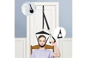 MAYETUBE Neck Stretcher Cervical Traction Device Neck Traction Device for Neck Pain Relief Portable Cervical Traction Over Door for Neck Decompression for Home (Regular)