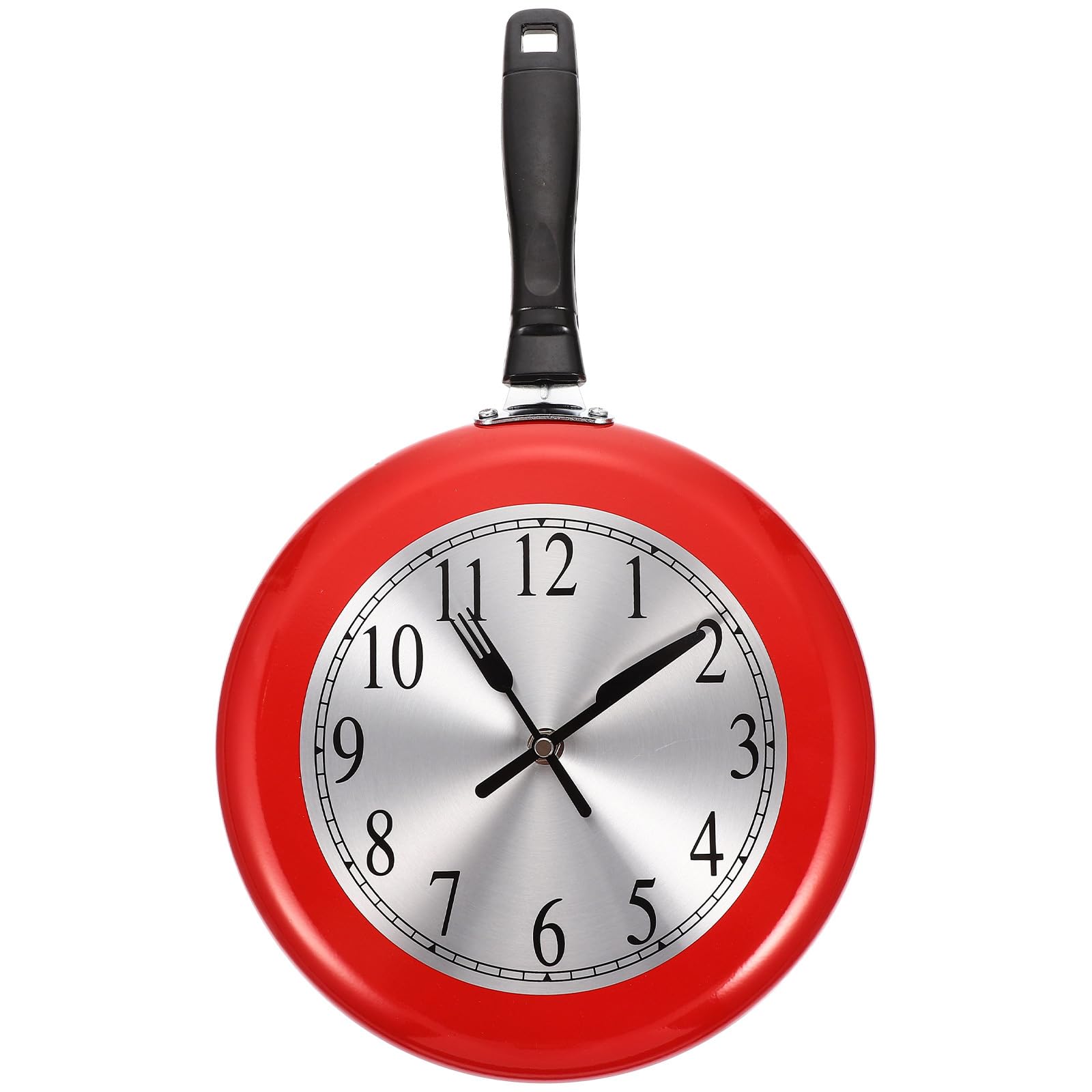 Gatuida Frying Pan Wall Clock Unique Design Battery Operated Living Decor Kitchen Wall Hanging Clock Finish