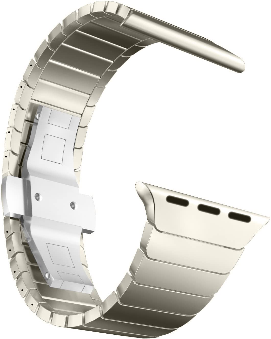 MaKTech Metal Wristband Replacement for Apple Watch band,Stainless Steel Link Bracelet Band for Apple Watch Series 11/10/9/8/7,SE 3/2/1 [2025] (42mm/41mm/40mm,Titanium)