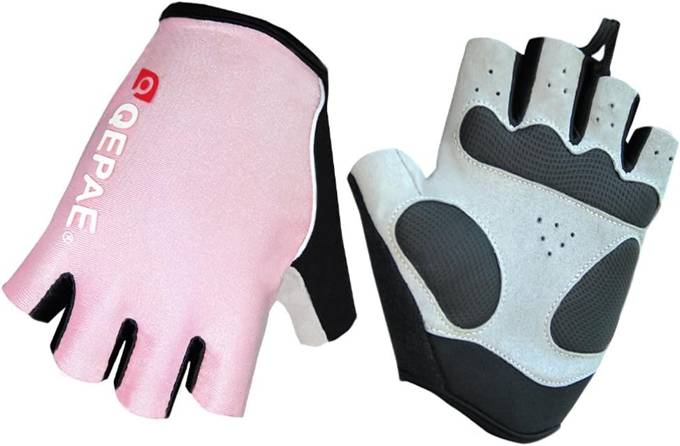 QEPAE Biking Gloves Gel Pad Luminous Fingerless Glove Crossfit Gloves for Safe Night Riding Cycling Hiking Spinning