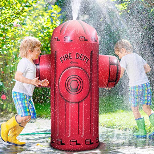 GoFloats Giant Inflatable Fire Hydrant Party Sprinkler 5 Feet Tall