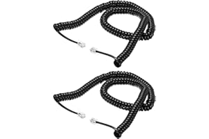 Quhoxdye 2 Pack RJ9 RJ10 4P4C Telephone Handset Cord, 12.1 Feet Coiled Cable (Stretches to 12.1Ft, Retracts to 1.96Ft) Univer
