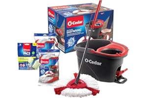 O-Cedar EasyWring Spin Mop & Bucket System +2 Power Refills with Citrus Cleaning PACS (Variety Pack)