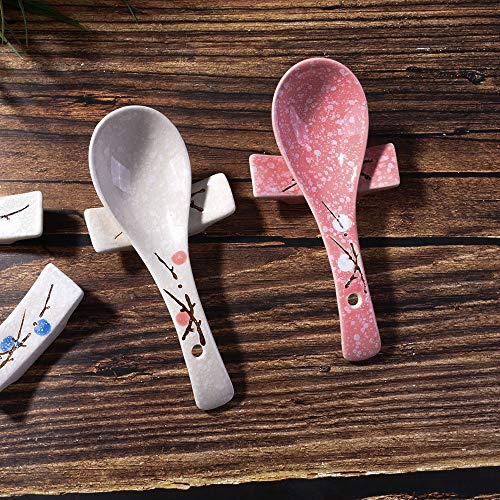 Japanese Style set of 4pcs Ceramic Chopstick Stand Rest Rack Spoon Fork Knife Holder Set