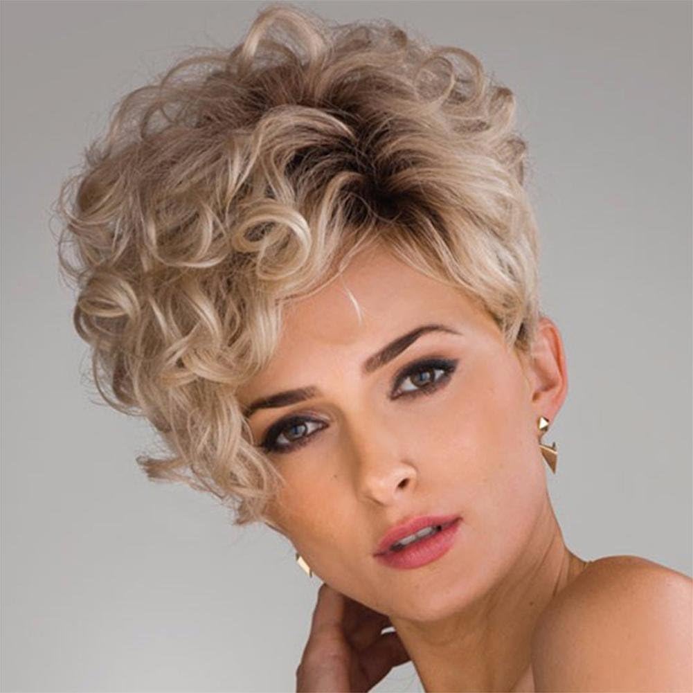 Shiqunc Wig Short Hair Hat European American Fashion Revolution