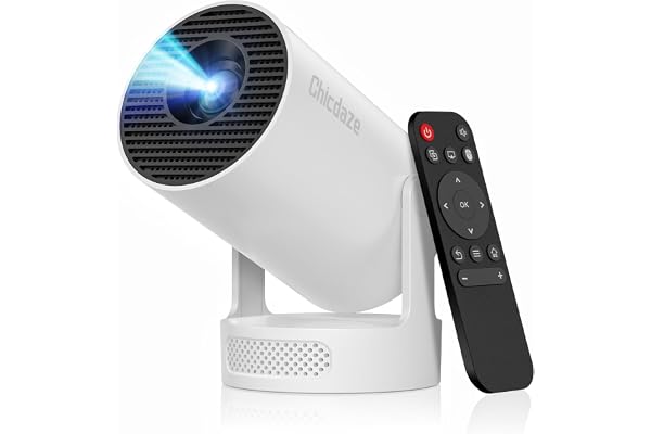 Mini Projector with WiFi and Bluetooth, Portable Projector with 4k 1080P, 5w Soundbase Speaker, 170 ANSI, 210° Rotation, Auto Vertical Keystone, Smart Projector for Home Bedroom Outdoor, HY300 Ultra