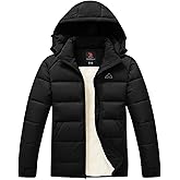 TBMPOY Men's Winter Coats Puffer Jacket Hooded Fleece Warm Water-Resistan Windprooff Thicken Jacket