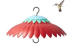 Beserie Bird Feeder Dome Cover Red Rain Guard Shade for Hummingbird Feeders Built-in Moat Proof, Easy to Install 11inch