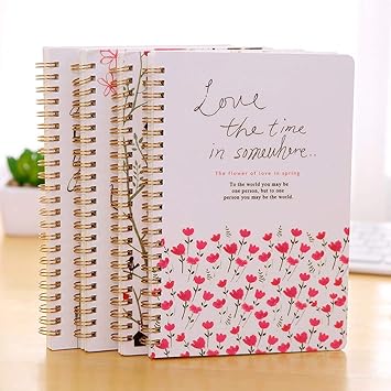 Amazon Dbmart ダブルリングノート 4冊パック A5 60枚 横罫 ビジネス ノートブック キャンパスノート 可愛い季節風 オフィス 学校 家庭 業務など 新学期 準備 ノート 文房具 オフィス用品