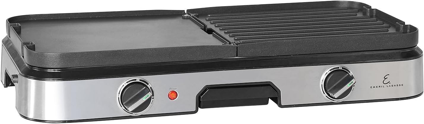 Kalorik Reversible Grill/Griddle, Medium, Stainless Steel