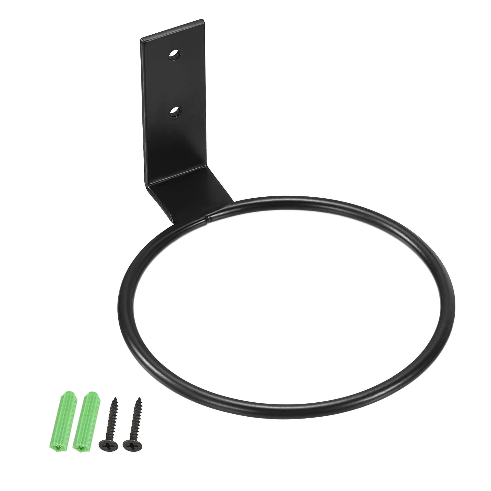 PATIKIL 4 Inch Flower Pot Holder, Ring Wall Mounted Plant Stand Rack for Home Indoor Outdoor, Black