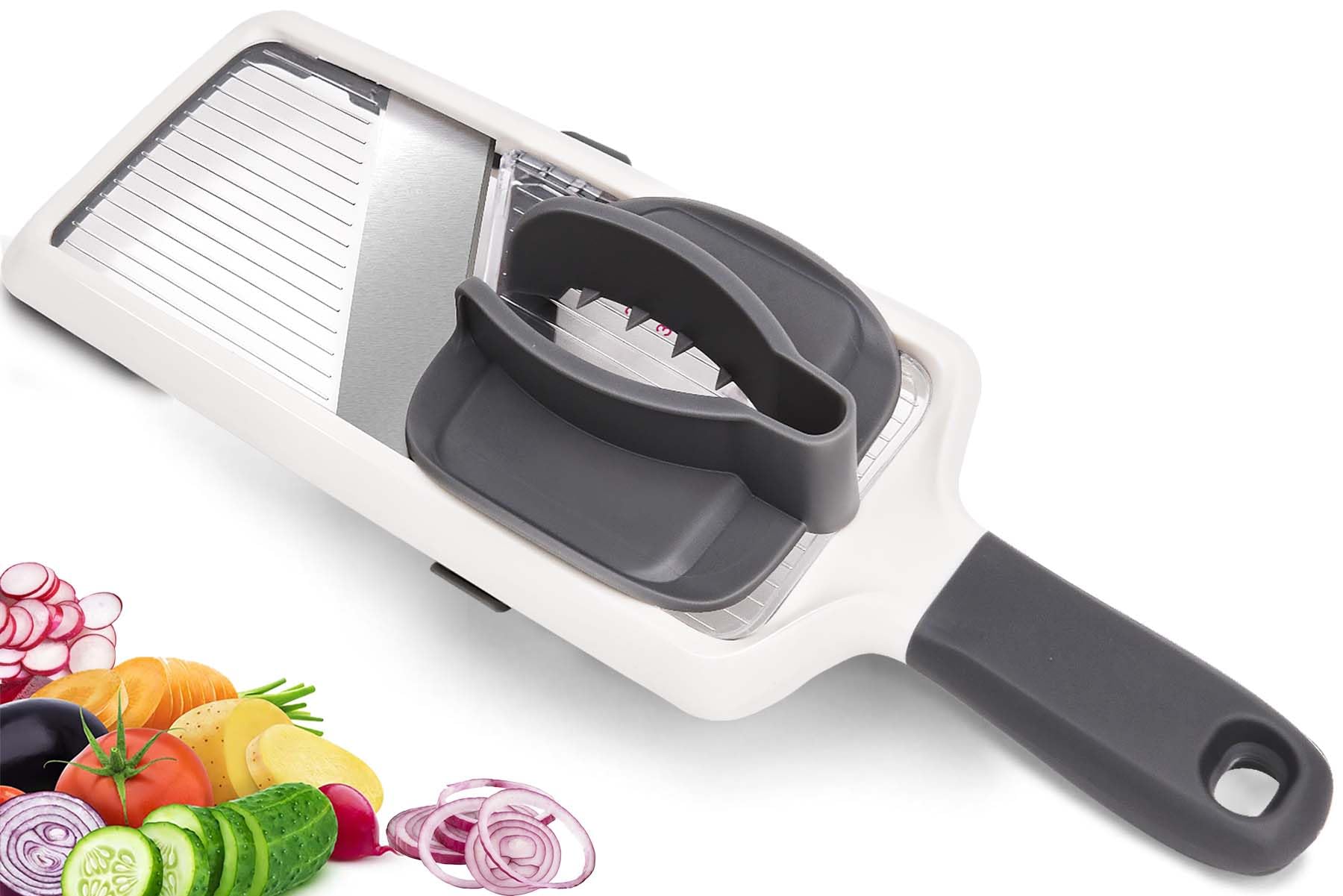 Photo 1 of Mandoline Slicer for Kitchen, Adjustable Stainless Steel Blade, Vegetable Slicers, Slicer Vegetable Cutter with NO-slip Grip, Gray