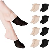 QfwdfcTrenz Toe Toppers No Show Liner Half Socks 8Pairs Toe Topper Socks for Women Sock for Mules Seamless Grip Non Slip Hidden Covers for Mules Half Covers Invisible Non Slip Sock for Clogs Footies