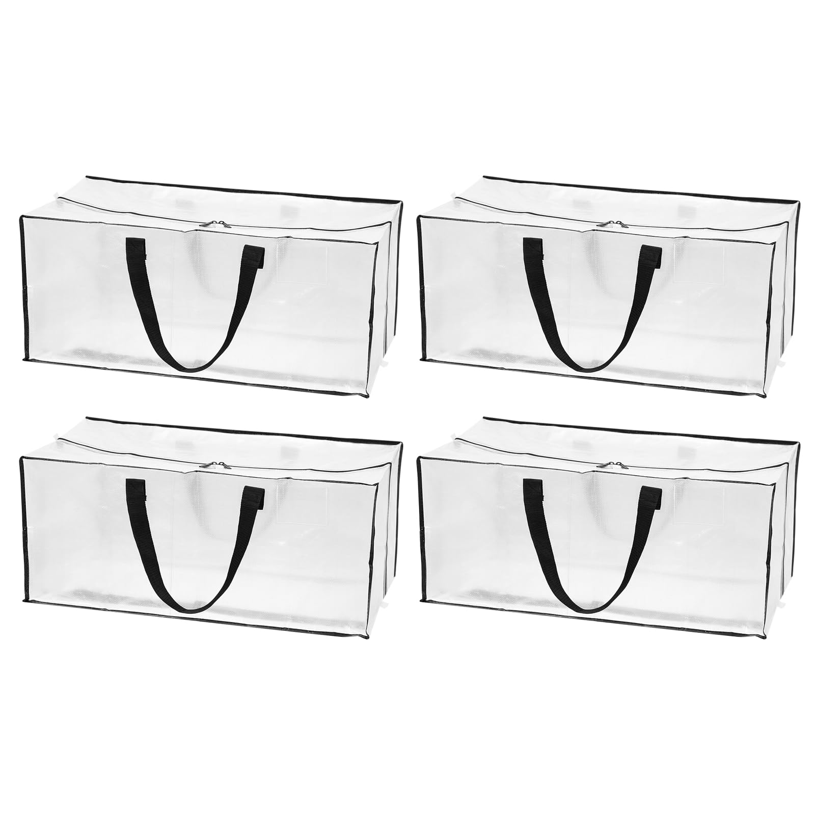 PATIKIL Oversized Moving Bags with Zippers& Handles 29x13x15inch, 4 Pack Extra Large Packing Bag Box Storage Tote for Travel Camping Space Saving College Moving Supplies, Transparent