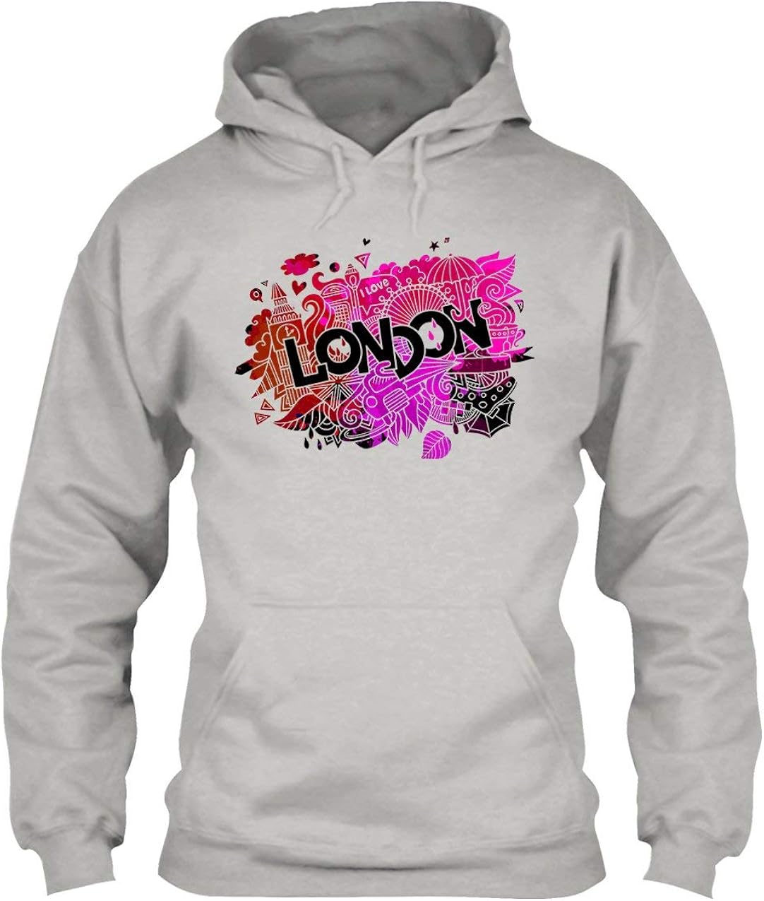 I Love London Womens Long Hoodie, Hoodies for Men Clothing