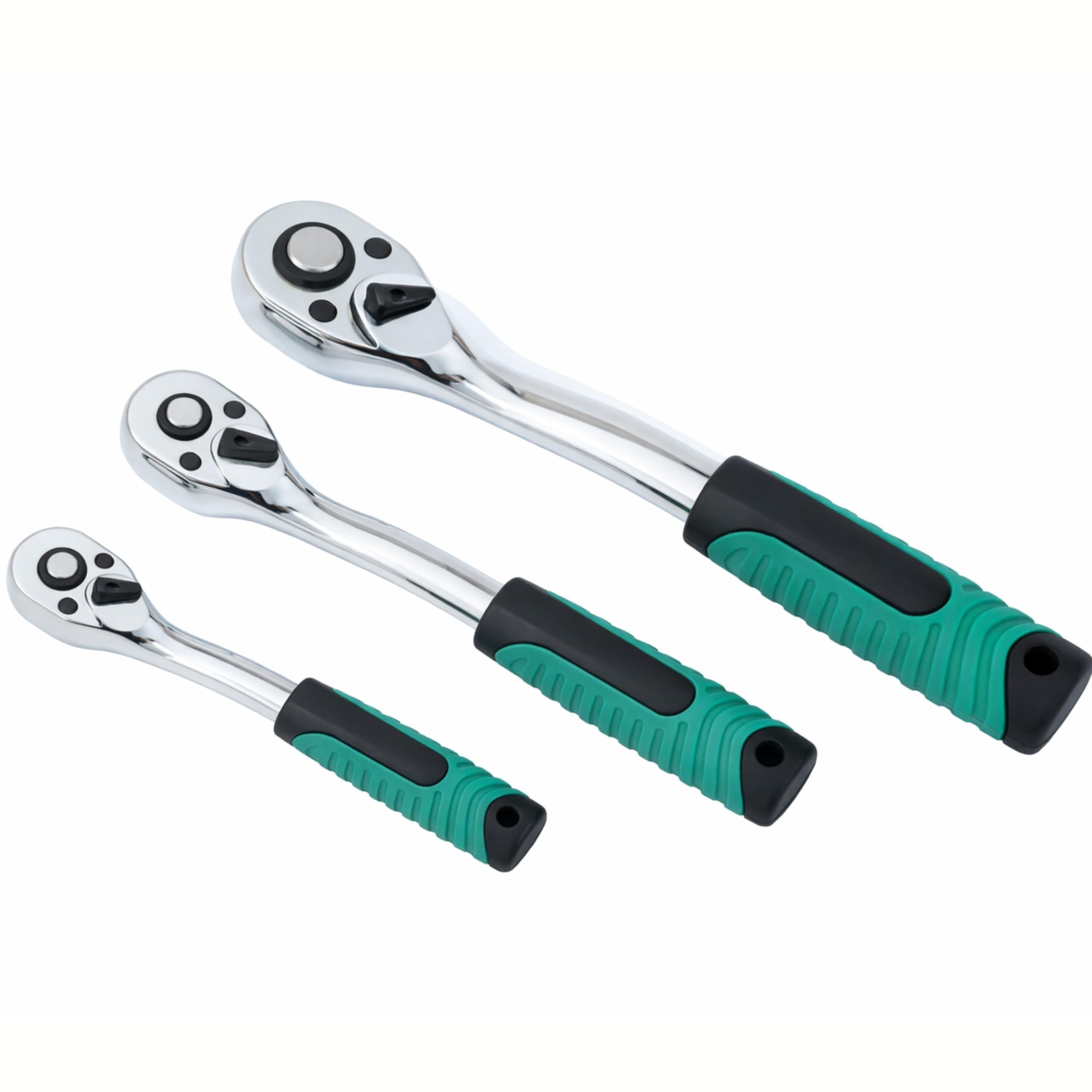 TOPWAY 72 Teeth Ratchet Handle Set 3PCs 1/2", 3/8" & 1/4"