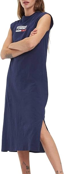 tommy jeans logo tank dress