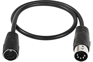 SinLoon 20inch MIDI Din Extension Cable,MIDI 5-Pin DIN Male to Female Audio MIDI/at Adapter Cable for MIDI Keyboard (Synthesizer, Organ, Electric Piano, MIDI Guitar,etc(DIN 5P M-F)