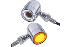 FATECIM 2X Motorcycle LED Front Turn Signals Running Driving Light Heavy Duty Motorbike White Amber Light Blinkers Indicators