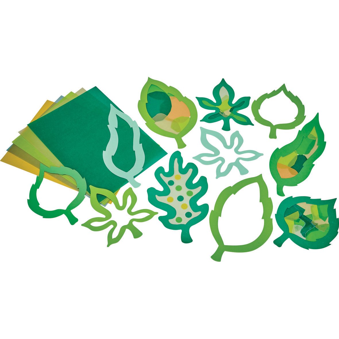 Springboard Stained Glass Silhouette Display Leaves (Spring/Summer) (Pack of 30)