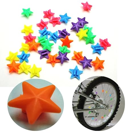 Land-Haus-Shop Speichenclip Sterne SET 36 Stück , versch. Farben, 36x Speichen Clips Klicker