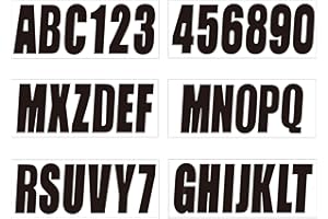 UPLUMARINE 4 Sets 3" Registration Numbers and Letters Sticker Decal Kit for Fishing Pontoon Boats Personal Watercraft Jet Skis Sea-Doos Solid Black